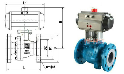气动衬氟球阀结构图