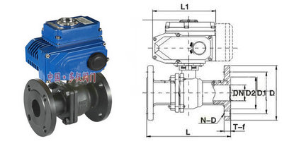 电动铸钢球阀结构图
