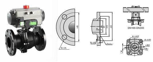 气动铸钢球阀结构图