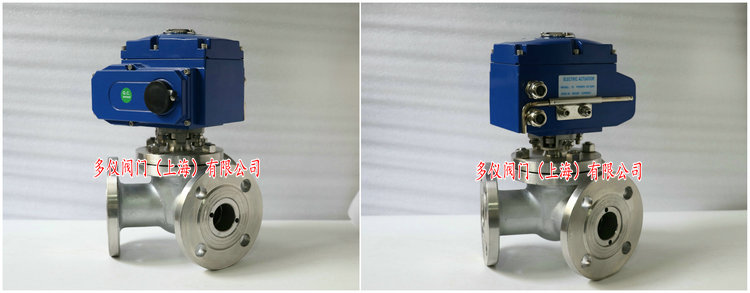 不锈钢电动Y型三通球阀图片